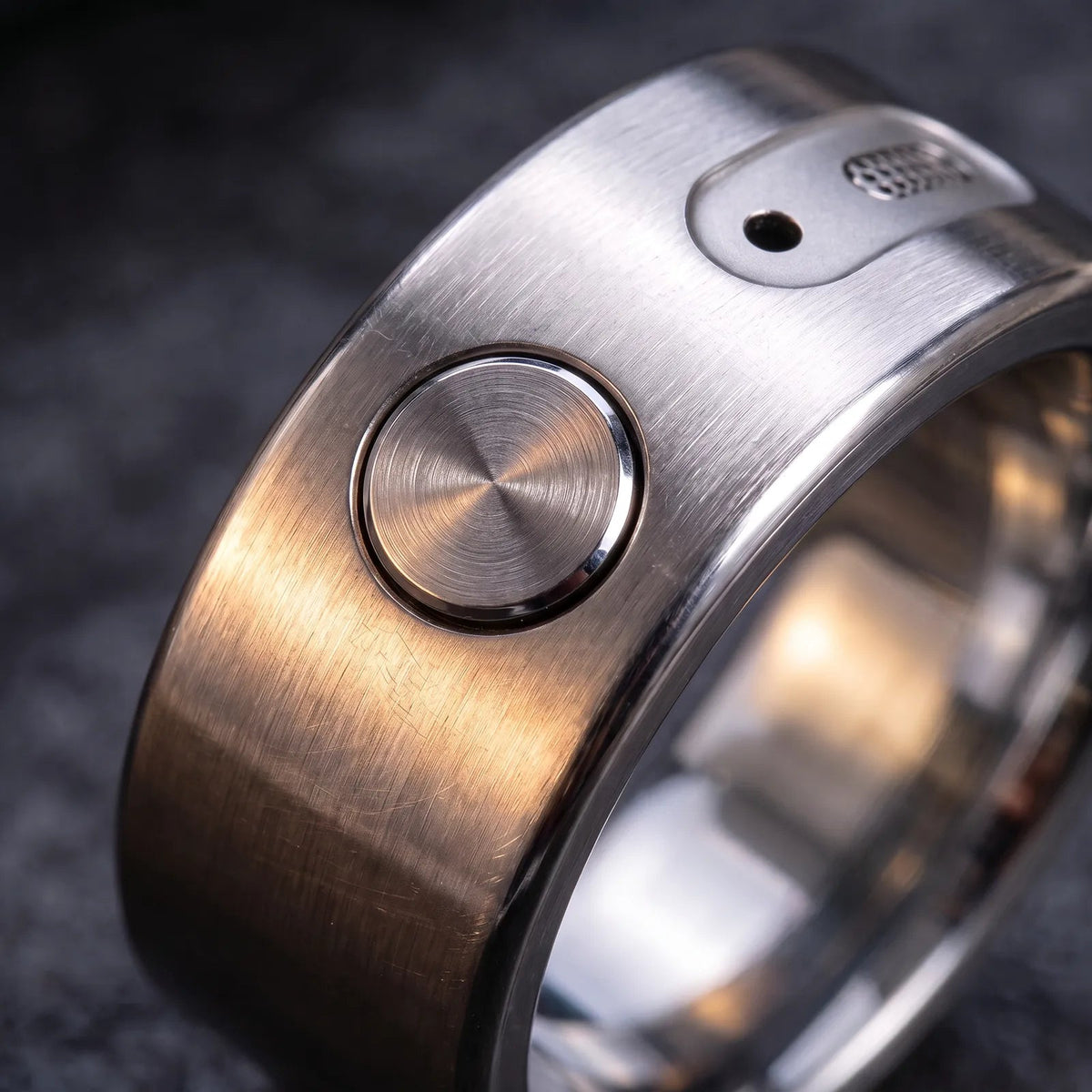 Close-up of the ring’s button